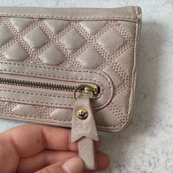 Juicy couture pink shimmer wallet with black and white polka dot details inside - Picture 5 of 13